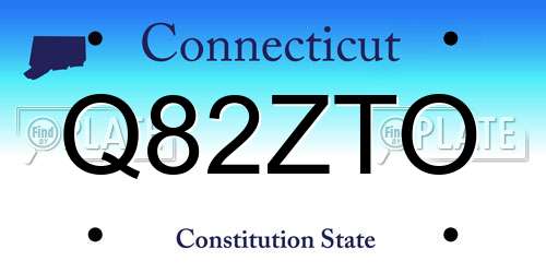 Q82ZTO Connecticut License Plate