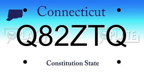 Q82ZTQ Connecticut License Plate