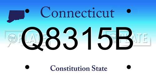 Q8315B Connecticut License Plate