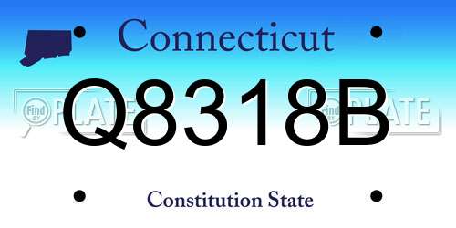 Q8318B Connecticut License Plate