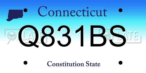 Q831BS Connecticut License Plate