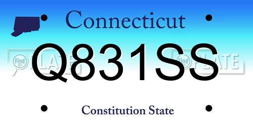 Q831SS Connecticut License Plate