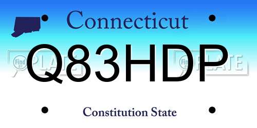 Q83HDP Connecticut License Plate