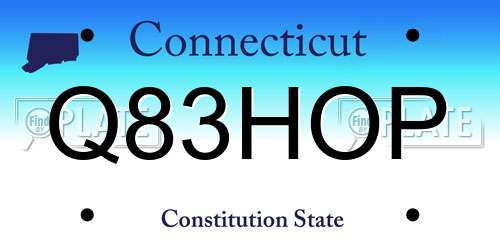 Q83HOP Connecticut License Plate