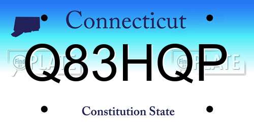 Q83HQP Connecticut License Plate