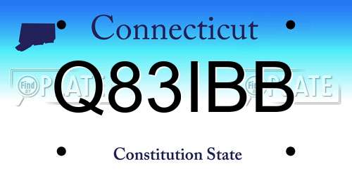 Q83IBB Connecticut License Plate