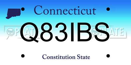 Q83IBS Connecticut License Plate
