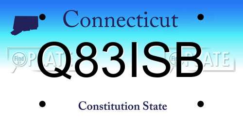 Q83ISB Connecticut License Plate
