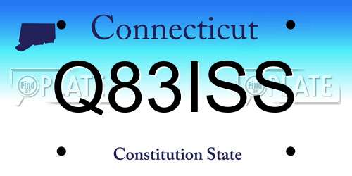 Q83ISS Connecticut License Plate