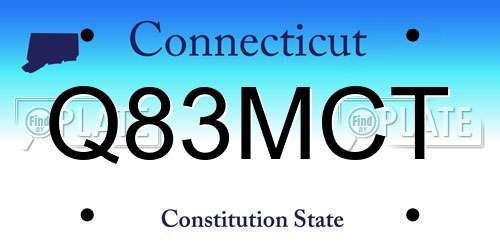 Q83MCT Connecticut License Plate