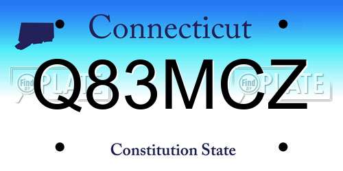 Q83MCZ Connecticut License Plate