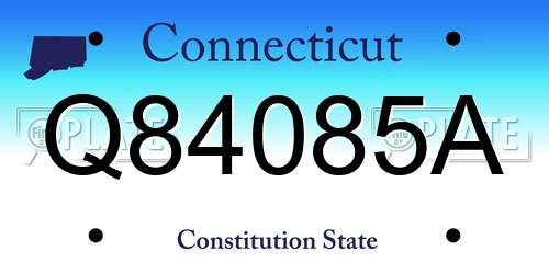 Q84085A Connecticut License Plate
