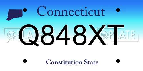 Q848XT Connecticut License Plate