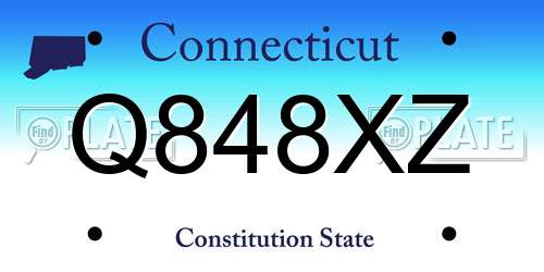 Q848XZ Connecticut License Plate