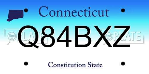 Q84BXZ Connecticut License Plate