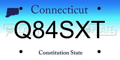 Q84SXT Connecticut License Plate
