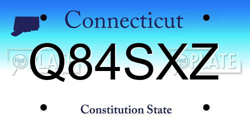 Q84SXZ Connecticut License Plate