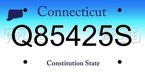 Q85425S Connecticut License Plate