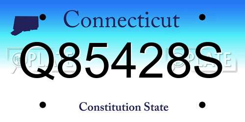 Q85428S Connecticut License Plate