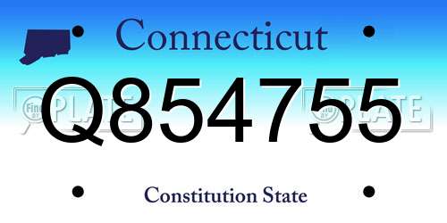 Q854755 Connecticut License Plate