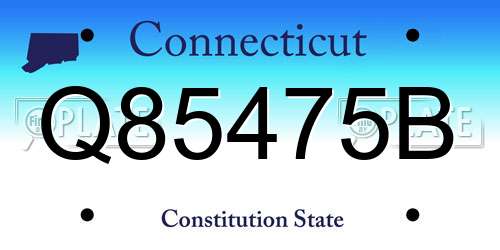 Q85475B Connecticut License Plate