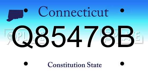Q85478B Connecticut License Plate