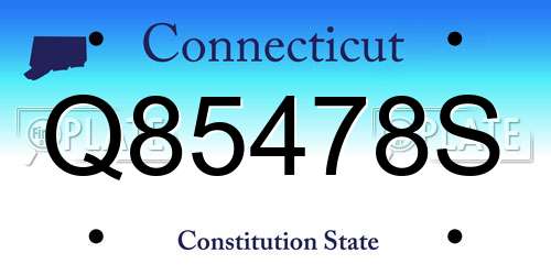 Q85478S Connecticut License Plate