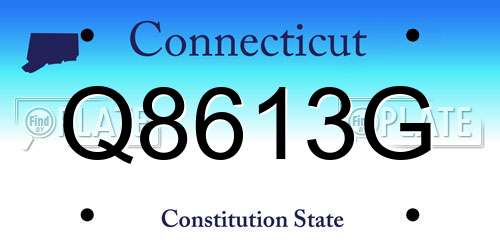 Q8613G Connecticut License Plate