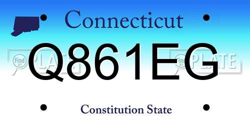 Q861EG Connecticut License Plate