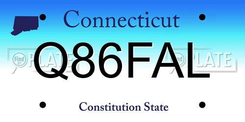 Q86FAL Connecticut License Plate