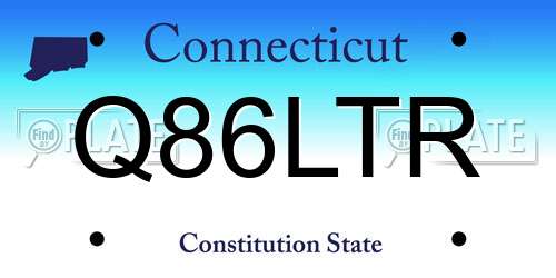 Q86LTR Connecticut License Plate
