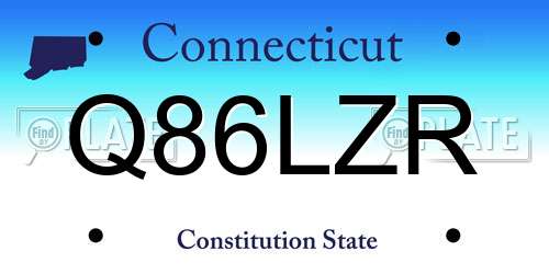 Q86LZR Connecticut License Plate