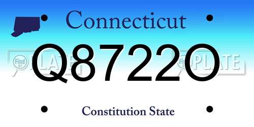 Q8722O Connecticut License Plate