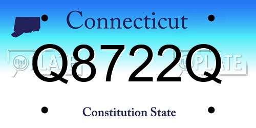 Q8722Q Connecticut License Plate
