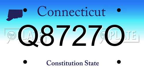 Q8727O Connecticut License Plate