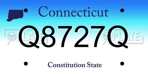 Q8727Q Connecticut License Plate