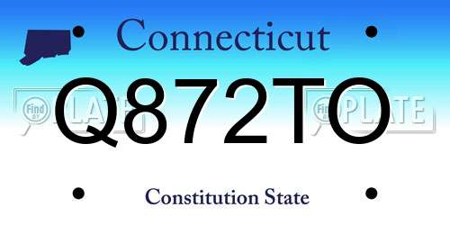 Q872TO Connecticut License Plate