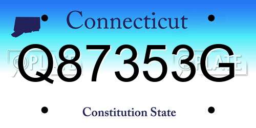 Q87353G Connecticut License Plate
