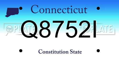 Q8752I Connecticut License Plate