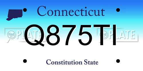 Q875TI Connecticut License Plate