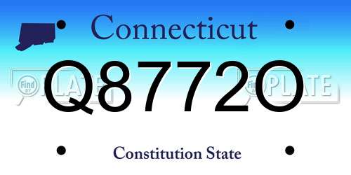 Q8772O Connecticut License Plate