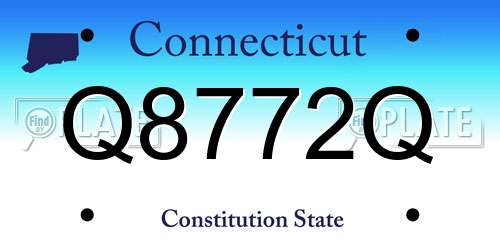 Q8772Q Connecticut License Plate