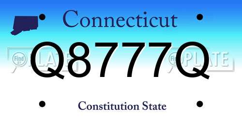 Q8777Q Connecticut License Plate
