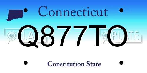 Q877TO Connecticut License Plate