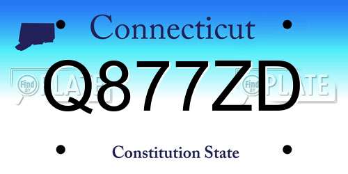 Q877ZD Connecticut License Plate