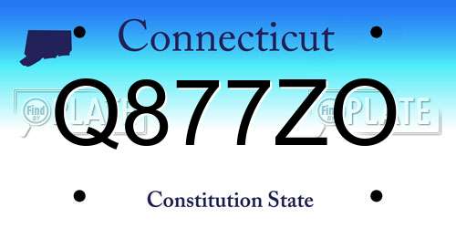 Q877ZO Connecticut License Plate