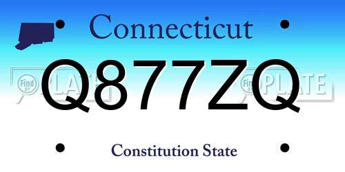 Q877ZQ Connecticut License Plate