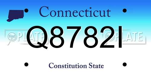 Q8782I Connecticut License Plate