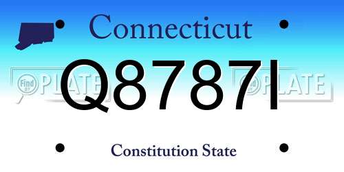 Q8787I Connecticut License Plate