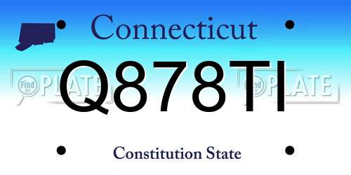 Q878TI Connecticut License Plate